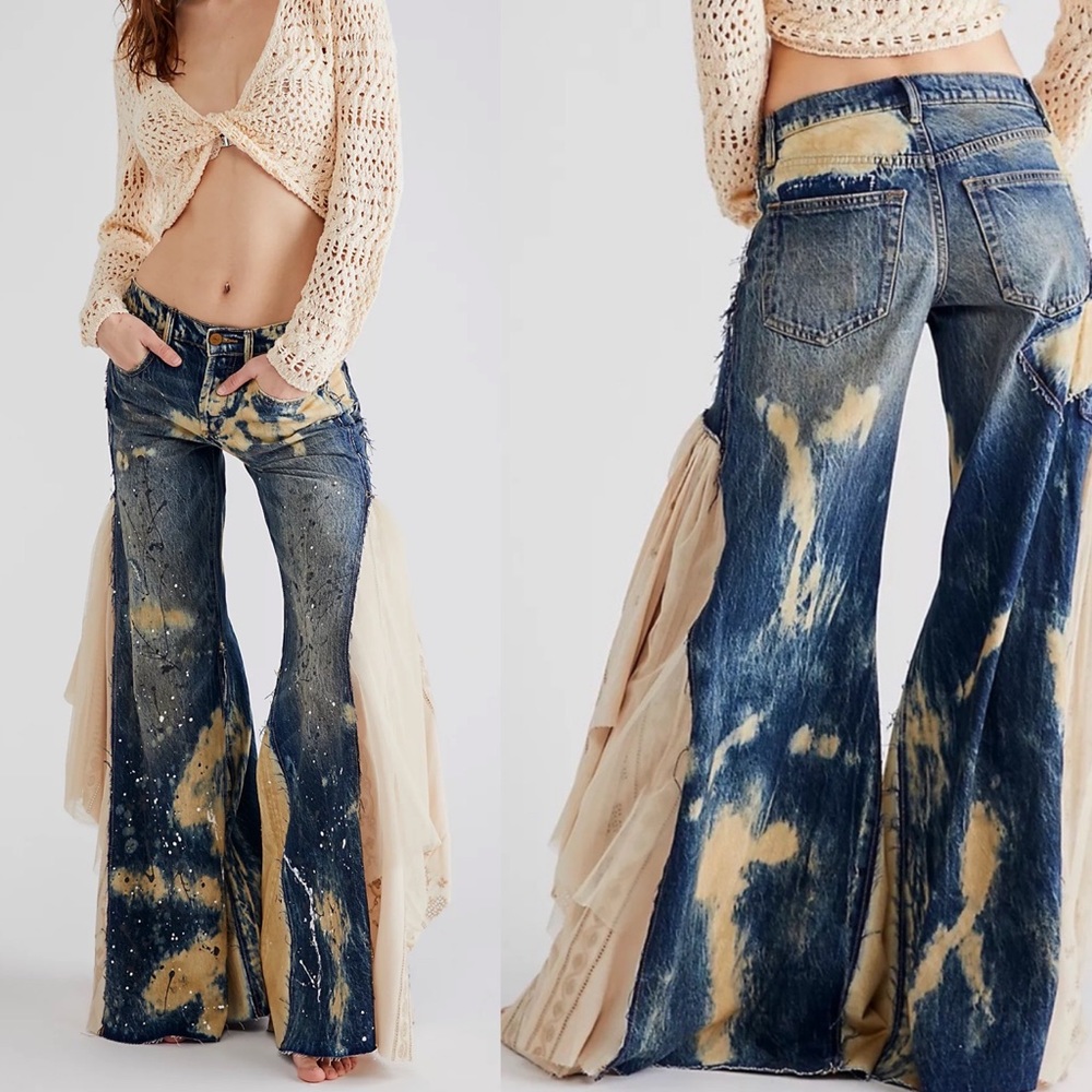 NWOT Free People Martha lace jeans size 28